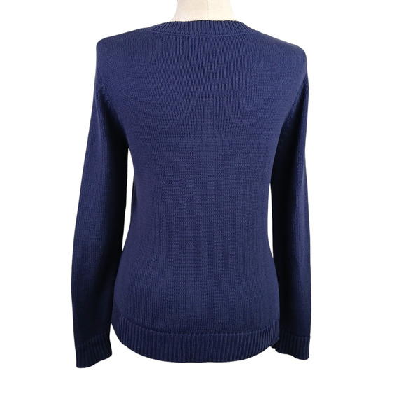 Sail To Sable Women's SZ M Navy With Red USA Motif Crewneck Sweater - Picture 5 of 7